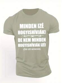 Funny Men's Plus Size T-Shirt With Hungarian Wrinkle Design - Khaki - View 6