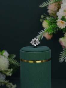 5pcs Luxury Series Royal Style Large Geometric Tassel Design Bridal Wedding Set, Handmade Inlaid White Cubic Zirconia, Includes Necklace, Bracelet, Earrings, Ring, Suitable For Daily Wear And Wedding, Wedding Anniversary Gift (High-End Gift Box Packaging) Free - Geometric Tassel Set - View 8