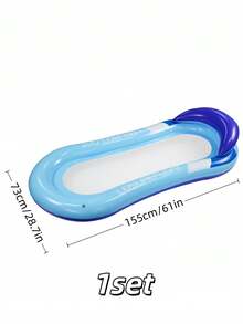 1pc Adult Inflatable Swimming Recliner, Large Thick Inflatable Floating Bed With Soft Mesh Center, Durable PVC Quick Fold Design, Suitable For Swimming Pool, Outdoor Beach, Pool Party, Sunbathing, Adult Swimming Float, Water Hammock - A - View 15