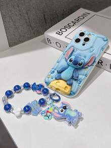 Disney Has Authorized, Phone Case - Chain Set, The Stitch Lilo & Stitch 3D Phone Case Plus A Silicone 3D Stitch Bracelet With Metallic Ring Removable Bracelet, Stitch And Angel Pattern, Compatible With Iphone17/16/15/14/13/12/11/XS/XR/X Plus Pro Max, A Stylish Cartoon Phone Case, The Perfect Gift Choice, Phone Protection, Durable Phone Cover, Great Gift For Friends And Family. - trắng - Xem 5