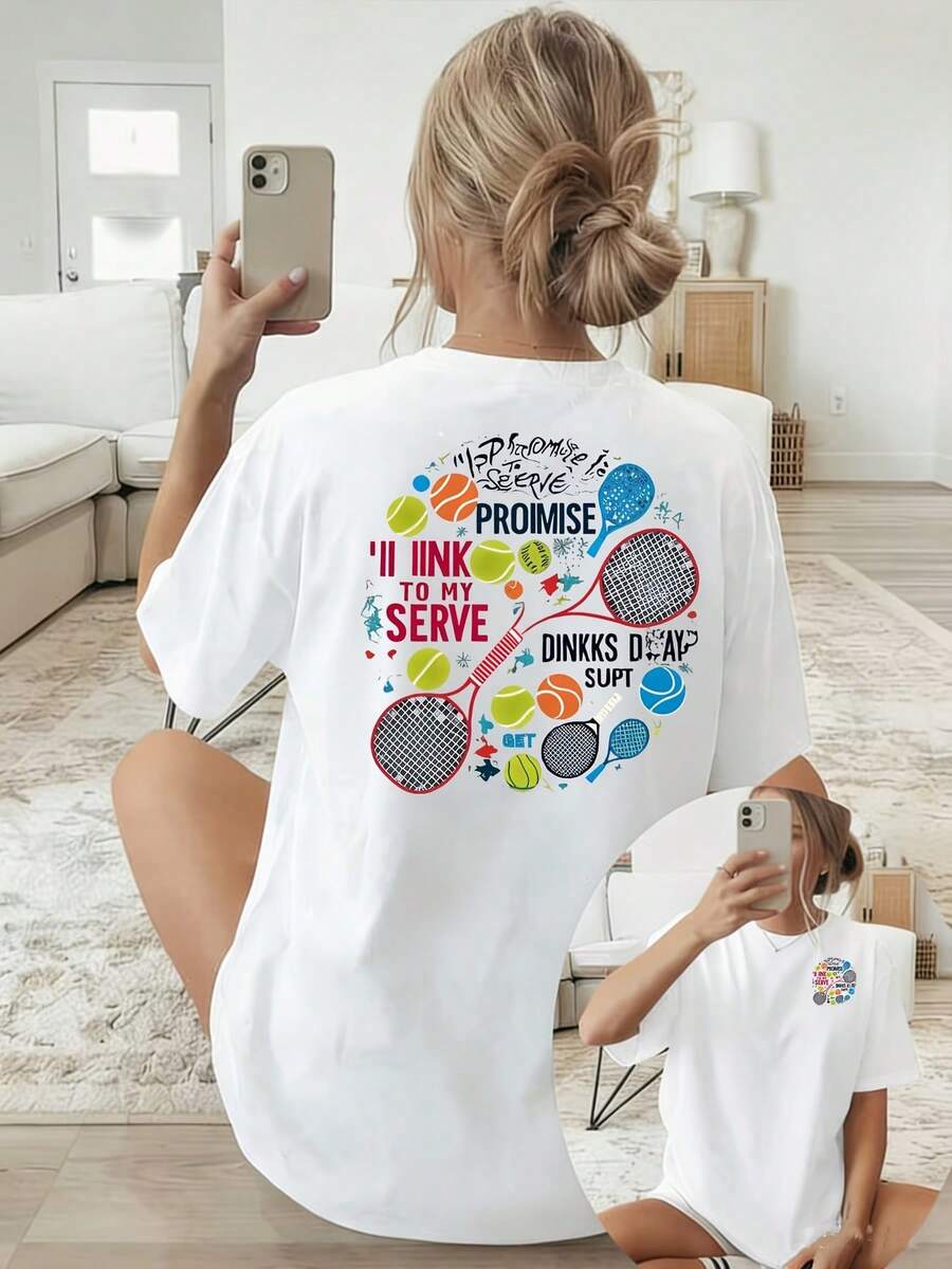 Under The Radar. I Promise To Swear, I'll Toast To Your Service - Pickleball T-Shirt For Summer Family Gatherings - Gift - Vintage Street Style, Unisex, Loose Cotton, Short Sleeve, Crew Neck. - 白色 - 查看 1