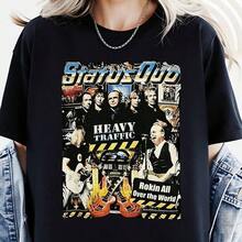 Camiseta Vintage para Hombre de las Bandas Status Quo y Heavy Traffic - Camiseta con Gráficos Mexicanos de Estilo Retro, Regalo para Novio, Camiseta Casual de Cuello Redondo para Uso Durante Todo el Año, 100% Algodón, 1 Pieza, 180g - Negro - Ver 6
