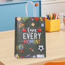 6/18PCS Back To School Theme Party Gift Bags, Apple Book Rainbow Pattern Printed Kraft Paper Bags, Suitable For Student Welcome Gifts And Back To School Celebration Item Storage And Souvenir Packaging Bags, Birthday, Back To School Party Handheld Gift Bags - 500 - View 8