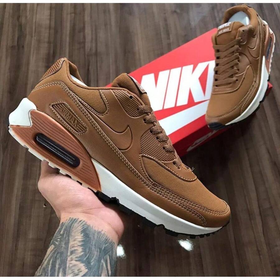 Men's 90 Brown Comfortable Gym Sneakers For Urban Fashion - 鏽棕色 - 查看 1