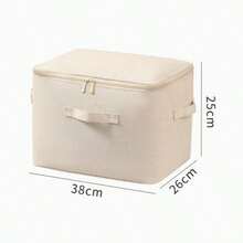 1pc Thickened Linen Storage Box (Multiple Sizes Available), Organizer Box With Zipper And Handle, Suitable For Home Closet And Bedroom Storage, Minimalist Style, Durable Linen Fabric, Rectangular, With Reinforced Handle And Dust-Proof Zipper Cover,Travel Essential,Room Décor - Multicolor - View 12