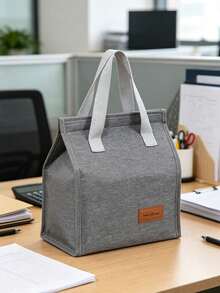 1pc Solid Color Large Capacity Hook And Loop Lunch Insulated Bag, Made Of Wear-Resistant Waterproof Oil-Proof Oxford Fabric, With Thickened Aluminum Foil Lining For Long-Lasting Temperature Retention, Hook And Loop Closure For Easy Opening And Leak-Proof, Large Capacity Can Hold Multiple Meals - Multicolor - View 16