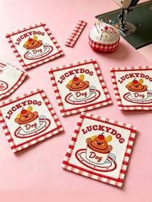 Handmade "Made With Love" Tags, Durable Crochet Labels, Handmade Crochet Knitted Hats, Beanies, Scarves And Other Projects Labels (White) - Puppy - View 2