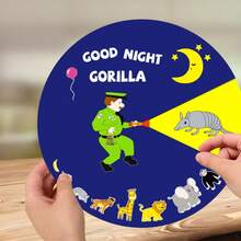 hoojojo 1Pc Good Night Gorilla Felt Story Game Roulette, Interactive Rotating Vocabulary Matching Game, Reading Role Play Learning Activity Props, Storytelling Felt Board Cards, Classroom Interaction Props, Teacher Supplies, Back To School Party Activity - Multicolor - View 3