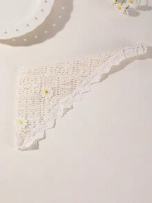 1 chiếc băng đô nữ, kiểu Pháp thanh lịch với họa tiết hoa hướng dương, phụ kiện tóc co giãn phù hợp cho sử dụng hàng ngày, dự tiệc, đi biển. - Màu be - Xem 3