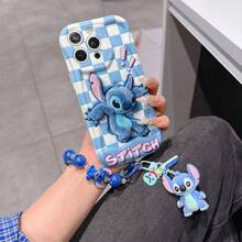 Estuche de teléfono autorizado por Disney - Set con cadena, Estuche de teléfono 3D de Stitch de Lilo y Stitch talla grande una pulsera 3D de silicona de Stitch con anillo metálico desmontable, con patrón de Stitch y Angel, compatible con iPhone 17/16/15/14/13/12/11/XS/XR/X Plus Pro Max, un estuche de teléfono de dibujos animados con estilo, la opción de regalo perfecta, protección de teléfono, funda de teléfono duradera, un gran regalo para amigos y familiares. - Blanco - Ver 6