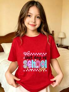 Last Day Of School Girls' T-Shirt - 紅色 - 查看 1