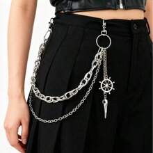 Halloween Gothic Dark Pointed Bird Head Ship Wheel Pants Chain, Personalized Hip-Hop Pants Accessory, Street Style Niche Accessory - A - View 8