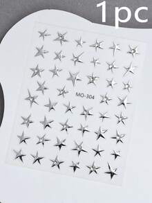 2/1 pieza Pegatinas de Estrella con Strass Plateado Metálico Brillante, Estilo Y2K Multiusos, Pegatinas de Estrella con Strass para Decoración Facial en Festivales de Música y Carnaval (Autoadhesivas) - Multicolor - Ver 9