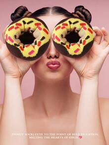 CREATOR SOCKS 1 Pair Of Funny Donut Mid-Calf Socks, Cute And Novelty Donut Creative Gift Box Design, Funny Socks, Can Be Given As A Surprise Gift For Birthdays/Parties/Weddings/Father's Day/Graduation Season/Back-To-School Season/Halloween/Christmas And Other Holidays, Soft, Comfortable, Fashionable, And Quirky, Holiday Essentials, Suitable For Summer Vacations/Outdoor Sports/Running/Gym Workouts/At Home/Office Work/And Other Daily Casual Occasions - Khaki - View 5