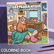 1 Piece Water Vole Coloring Book, Featuring Cozy Nordic Style Coloring Pages With Warm Scenes And Adorable Water Voles, Helps Relax And Relieve Stress, Suitable For Adults And Teenagers, Water Vole Enthusiasts. Ideal For Relaxing Coloring, Or As A Birthday/Holiday Party Gift! 24 Pages Painting & Learning Supplies - Capybara Coloring Book - View 9