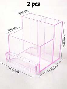 2/1pc Nail Drill Bit Storage Box, 10-Slot Transparent Nail Drill Bit Holder, Plastic Nail Tool Organizer Box, Nail Technician Supplies Display Box - Multicolor - View 13