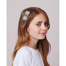 Yqq TEBIEKOY-Snowflake Hair Clips For Women, Rhinestone Hair Clips, Silver Mini Clips With Pearls, Hair Accessories For Weddings, Bridal Parties - Perak - View 4