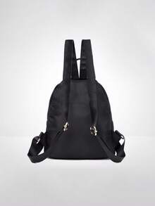 1 Stück leichter Preppy-Stil Rucksack, mit goldenem Reißverschluss, Mehrfach-Taschen Lässiger Alltagsrucksack, langanhaltend modischer Studentenrucksack, geeignet für Mädchen/Teenager/Studenten, anwendbar für High School, College, Campus, Schulanfang, Unterricht, Outdoor - Schwarz - Übersicht 9