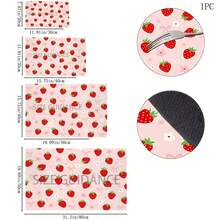 1 pieza Felpudo absorbente con estampado de fresa para secar platos, Felpudo absorbente para mostrador de máquina de espresso, Felpudo absorbente para fregadero, Felpudo absorbente suave para grifos, Felpudo absorbente para tazas de fregadero, Accesorios para el hogar y la cocina, Accesorios de baño - Multicolor - Ver 11