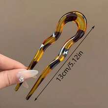 Pinza de pelo de acrílico en forma de U, accesorio de pelo de estilo minimalista adecuado para peinados de moño, para mujeres - A - Ver 6