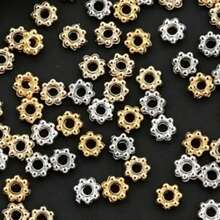 100-1000顆 4mm 金屬雪花隔珠，保色隔珠，金屬手工配件，適用於DIY手工珠寶、珠寶製作、手鍊、項鍊、耳環、髮夾材料 - 一袋 - 查看 18
