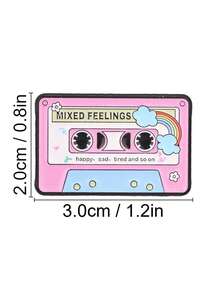 1pc Cartoon Emotion Tape Pattern Badge, Zinc Alloy Brooch Pin. Suitable For Coats And Backpacks, Perfect Gift For Friends. - Multicolor - View 4