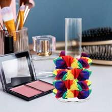 1188- KALLORY Clear Acrylic Scrunchie Holder Hair Accessory Organizer Compact Tower For Bracelets And Hair Ties 8.66X3.93X1.77In - 透明色 - 查看 2