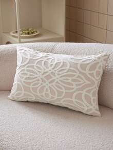 LCUHPCL 1pc 3D Geometric Pattern Embroidered Throw Pillow Cover, Home Decor Suitable For Living Room, Bedroom, Party, Sofa And Various Environments - Beige - View 10
