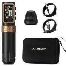 Ambition 1 قطعة Epoch قلم وشم لاسلكي قابل لتعديل الضربة بمحرك دوار بدون قلب بطارية 2400mAh شاشة رقمية لاسلكي RCA وضع مزدوج مسدس وشم للمحترفين - متعدد الألوان - مشاهدة 14