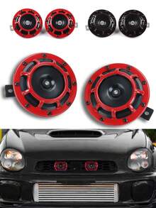 2pcs/Set Super Loud Compact Electric Explosion Speaker Set, Suitable For Motorcycle And Car, Owl-Shaped Electric Horn Applicable To Car And Motorcycle, Ultra-High Volume, Metal Dual Speakers Set With Treble/Bass - Electric Horn - View 3