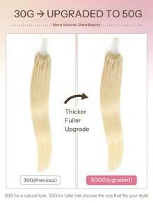 12-22 Inch Invisible Micro Ring Hair Extensions, Smooth Seamless Remy Human Hair Bun, Increase Hair Volume For Daily, Party, Wedding - Multicolor - View 63