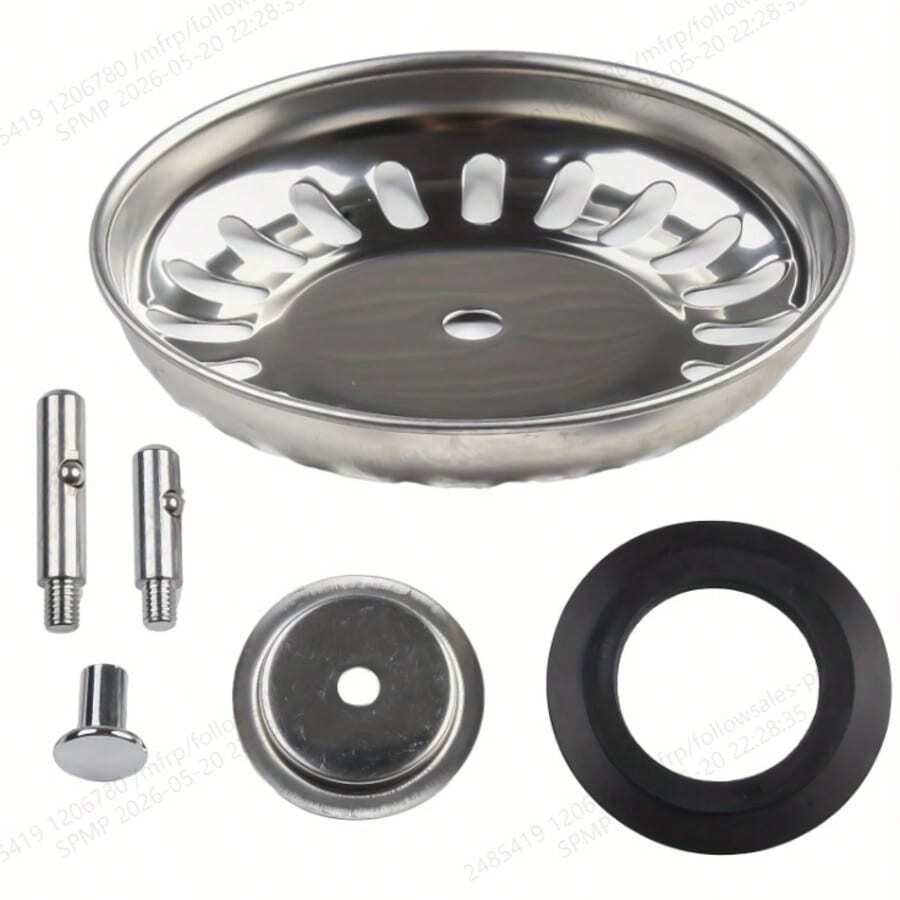1pc Stainless Steel Kitchen Sink Strainer, Metal Drain Filter, German Pull-Up Design, 3.15 Inch Sink Basket, Efficient Drainage - A - View 1