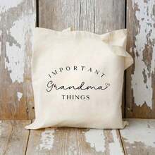 Envío gratis, entrega local enéxico, entrega en 4 días. Bolso de lona unisex informal de moda para mujer Importante Grandma Things. - Marrón - Ver 3