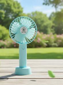 Portable Handheld Fan 800mAh Rechargeable Easy Button Strong Air Quiet Compact Lightweight Ideal For Daily Heat - Azul - View 2