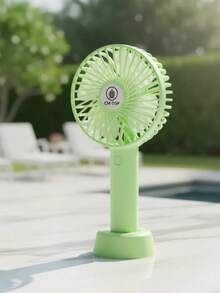 Portable Handheld Fan 800mAh Rechargeable Easy Button Strong Air Quiet Compact Lightweight Ideal For Daily Heat - Green - View 5