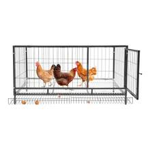 Bird Enclosure With Automatic Egg Collection, Indoor & Outdoor Metal Duck Coop, Black Poultry House, Chicken Run For Backyard Chickens And Small Animals - View 2