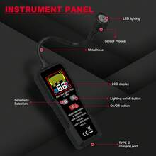 Gas Leak Detector for Gas, Fuel, Methane, N-butane, Ethylene with Flexible Hose Flashlight Acousto-optic Alarm HT608 - Negro - Ver 4
