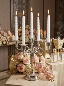 Elegant Multi-Arm Candelabra, Candle Holder, Birthday Decoration, Graduation, Gift, Perfect For Creating Romantic Atmosphere In Living Room, Holiday, Holiday Decoration, Fireplace Decoration, Christmas Party, Graduation Decoration, Wedding, Restaurant, Party. - Fashionable - View 5