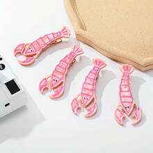 4 piezas de pinzas para el cabello de acrílico con forma de langosta creativa, diseño de animal marino lindo, adecuado para flequillo, cabellos sueltos y decoración lateral, atuendo a juego para un excelente efecto fotográfico, accesorio de peinado único, pasador para el cabello, pinzas de garra - Multicolor - Ver 8
