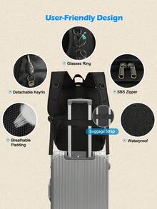 17.3 Inch Laptop Backpack With USB Charging Port, Waterproof Travel Backpack, Unisex, Handheld, Airplane Carry-On, Insulated Cooler Bag, Student School Bag, Portable Computer Backpack - Multicolor - View 4