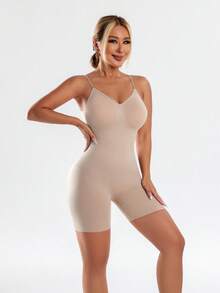 Tuta da donna sexy, elegante, comoda e resistente, di colore unito, adatta per tutte le stagioni - Albicocca - Visualizzare 4