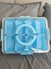 1 pieza Caja de almacenamiento de accesorios para el cabello de lujo blanca para niños, caja de accesorios para el cabello de niñas, caja de almacenamiento de accesorios para el cabello de gran capacidad para niños, con asa y doble capa, almacenamiento con un solo clic para pinzas, lazos y scrunchies - Multicolor - Ver 10