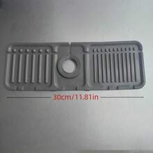 1 tấm lót thoát nước bằng silicon, tấm chắn nước bắn cho bồn rửa nhà bếp/phòng tắm, thảm/giá chống trượt. - Xám - Xem 6