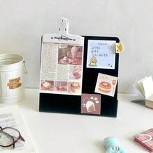 1 cái bảng trang trí để bàn hình vuông hít nam châm, bảng lưu trữ nam châm tủ lạnh & ghi chú dán, bảng tin nhắn đen/trắng, trang trí bàn cho phòng khách & lối vào, giá treo poster, bảng ghi chú & ghi nhớ dọc cho gia đình và văn phòng - Nhiều kiểu dáng - Xem 4