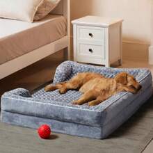 Camas para perros grandes sofá cama para perros grandes S-1 cama lavable para perros con forro impermeable y parte ferior antideslizante sofá ortopédico de espuma de huevo para dormir mascotas cama para mascotas para perros grandes - L36276,5 pulgadas - Ver 2