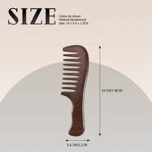 Sandalwood Wide Tooth Comb Curly Hair Portable Coarse Tooth Wooden Comb Hair Massage Tool Coarse - A - View 6
