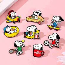 SNOOPY 1件 2026新款胸針，趣味休閒裝飾，適用於衣服、鉛筆盒、包包等，小巧獨特，穿搭裝飾絕佳配件，送給親友的驚喜禮物（隨機款式） - 彩色 - 查看 2