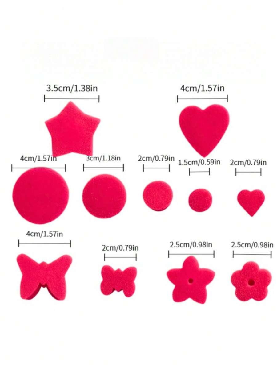 11pcs Sponge Brush Set, Includes Round, Flower, Star And Other Sponge Brushes, Acrylic Painting Tools, Suitable For Art Class, Crafting, Multiple Style Art Sponges - Painting Sponge - View 1
