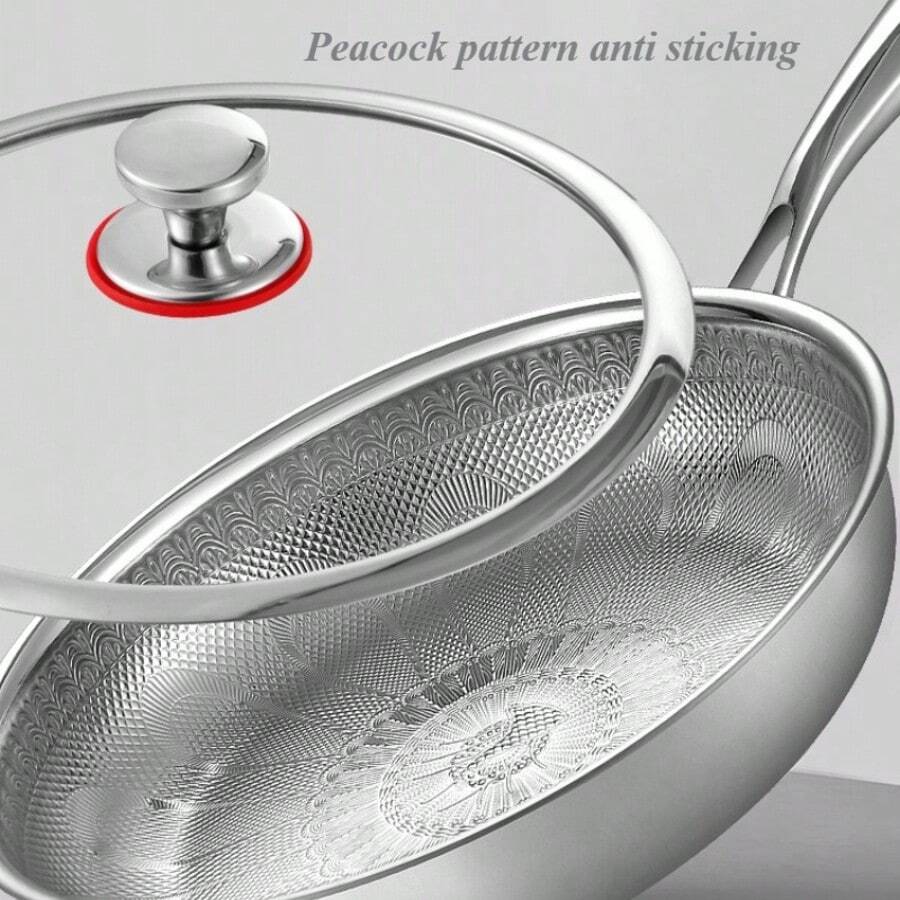 Cute Kitchen Gadgets: Peacock Frying Pan With Glass Lid, Aesthetic Nonstick Skillet For Eggs & Pancakes, Stylish Housewarming Gift For Women, Apartment Cookware - View 1