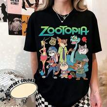 Loose Oversize Vintage Disney Zootopia 2 Characters Group Shirt, Judy Hopps Nick Wilde Gary De'snake Tee, Zootropolis, Disneyland Family Trip Shirt --Disneys Disneyland Paris The Magic Kingdom Disneyesque The House Of Mouse Mickey Mouse Empire Modest Summer Outfits Take That T Shirt Summer Coord Tops For Women Summer Summer Clothes Women Summer Clothes Summer Tops Summer Tops Women Summer Co Ord Summer Top Summer Outfits White Top Black Top Holiday Outfits For Women  Tops For Women Summer Holiday Gifts Valentine's Day Gifts Earth Day Gifts Oktoberfest Gifts Summer Bank Holiday Gifts - màu đen - Xem 1